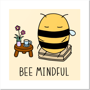 Bee Mindful - Cream Posters and Art